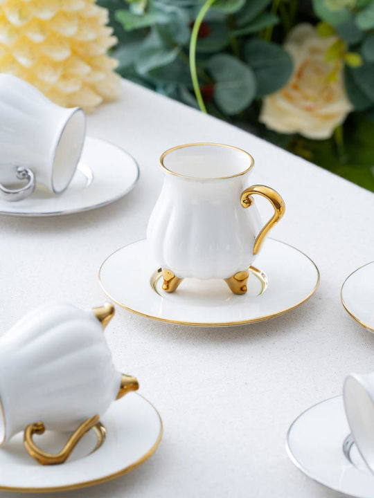 SteweHome Set Coffee Cups Made of White Porcelain 90ml 6 Pieces
