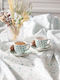 SteweHome Set Of Green Porcelain Coffee Cups 90ml 2 Pieces