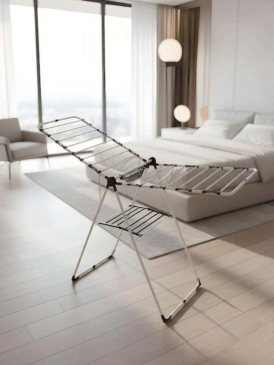 SteweHome Folding Floor Clothes Drying Rack Made of Plastic with 23m Hanging Length