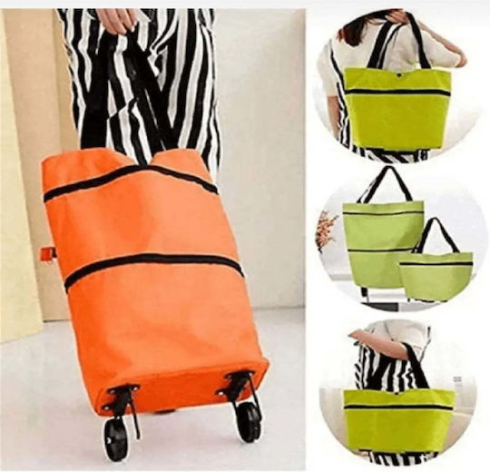 Stoff Einkaufswagen Klappbar Grüner 48x34x75cm