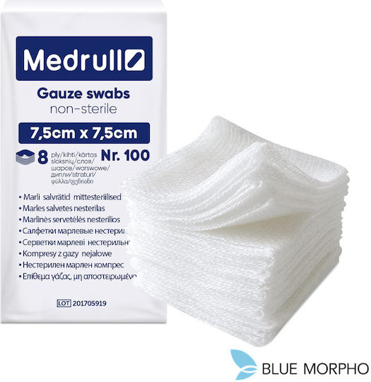 Medrull Non – Sterile Gauze Swabs 100 X 7.5cmx7.5cm