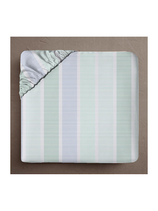 Isadore Lorraine Shutter Σεντόνι Διπλό με Λάστιχο 140x200+30εκ. Πράσινο