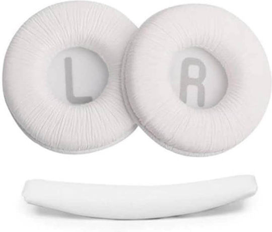 Jbl Tune 520bt 525bt 670bt Jr310 Jr320 Planetink Earpads + Headband White 3 Pieces Replacement Cushions – Left Right Headband – Protein Leather Pl-jbl520-hwh