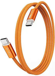 Wiwu Braided USB 2.0 Cable USB-C Male - USB-C 240W Orange 1.5m Wiwu Braided USB 2.0 Cable USB-C Male - USB-C 240W Orange 1.5m