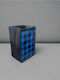 Stewehome Shopping Basket Bag Wire Blue Checked Blue 39x57 Cm