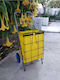 Stewehome Large Shopping Basket Thick Wire Wheels Yellow 100x40x38 Cm