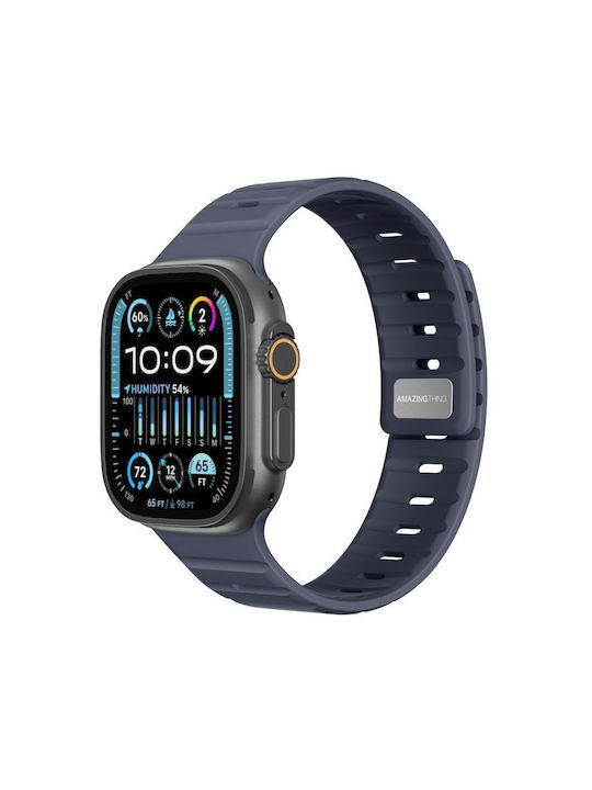 Strap Amazingthing Omni Silqlock Blue Apple Watch 44 45 46 49mm