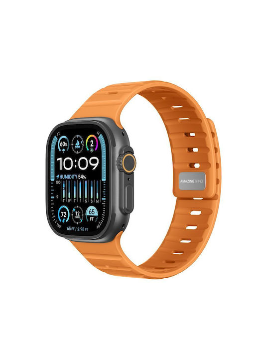 Strap Amazingthing Omni Silqlock Orange Apple Watch 44 45 46 49mm