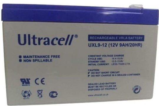 Ultracell Long Life Uxl9-12 12v/9ah Stationary Battery F2 T2 Terminals 6.3mm