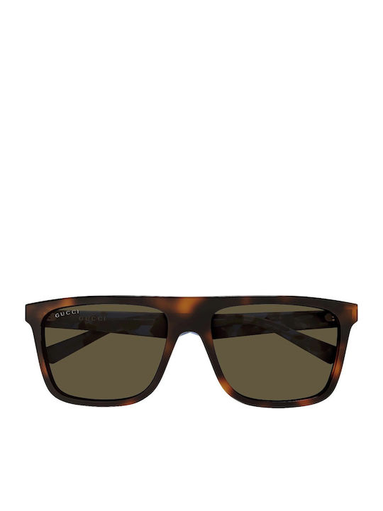 Gucci Unisex Sunglasses with Brown Tartaruga Ho...