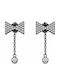 Ios Silver Dangle Earrings with Black Stones