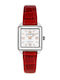 Lucien Rochat Womens Battery Watch With Red Leather Strap