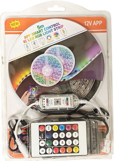 Ταινία LED 12V RGB Φως 5m Τύπου SMD5050 με Τηλεχειριστήριο