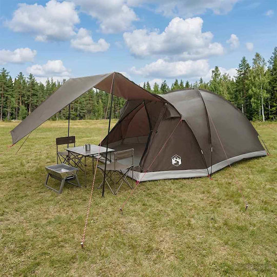vidaXL Camping Storage Tent Brown for 6 People 398x310x177cm
