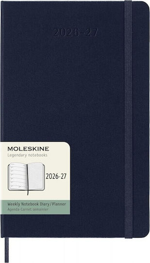 Moleskine Classic Planner 2026 2027 Weekly Notes 18 Month Blue Large 13x21 Hard Cover 8056999279783