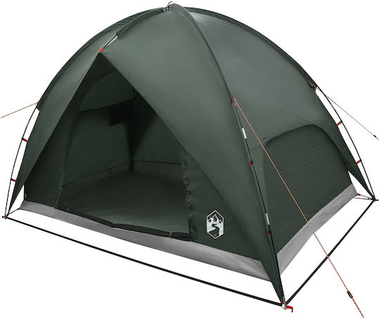 vidaXL Summer Camping Igloo Tent Green with Double Cloth for 4 People 245x245x149cm