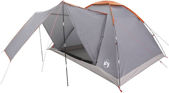 vidaXL Καλοκαιρινή Σκηνή Camping Igloo Αποθήκευσης Γκρι για 6 Άτομα 335x275x180εκ.