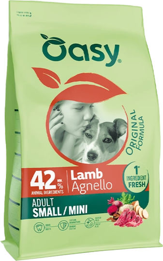 Oasy 2kg Hrană Uscată pentru Câini Adulți de Rase Mici cu Miel