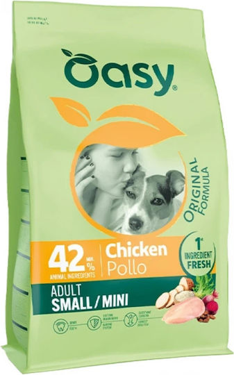 Oasy 2kg Hrană Uscată pentru Câini Adulți de Rase Mici cu Pui și Carne