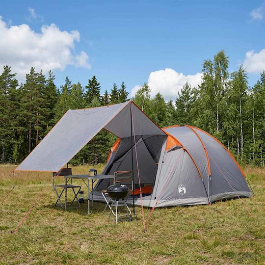 vidaXL Summer Camping Storage Tent Grey with Double Cloth for 4 People 398x260x177cm