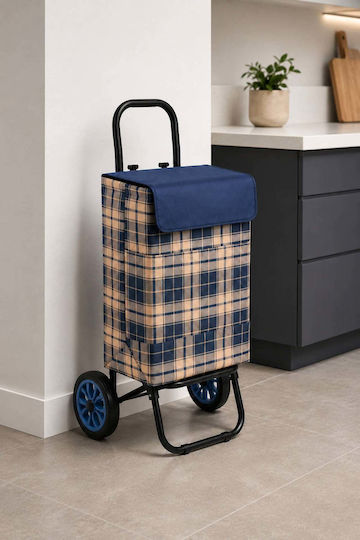 Stoff Einkaufswagen Klappbar Blau 100x30cm