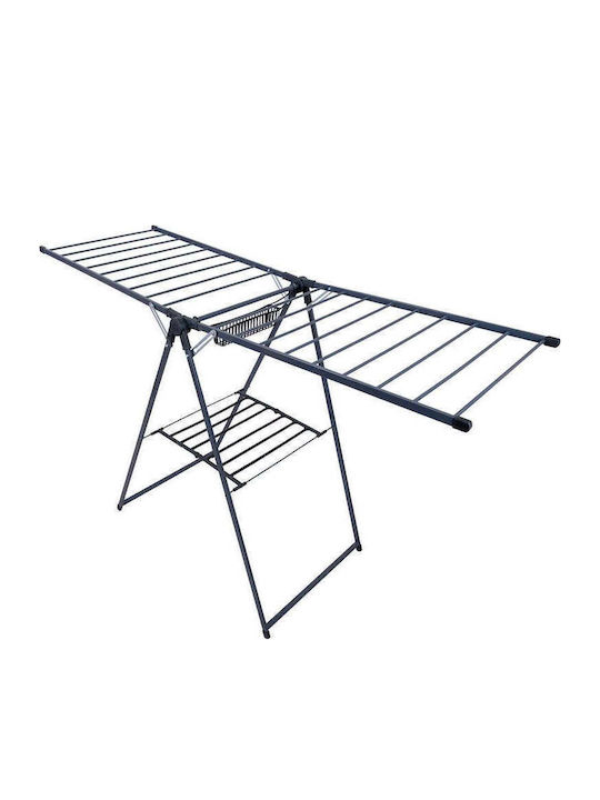 SteweHome Folding Floor Clothes Drying Rack Made of Metal with Hanging Length 19m