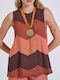 Women's Sleeveless Striped Orange Blouse