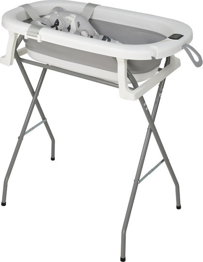 Bebe Stars Folding Baby Bath with Thermometer Grey