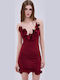 Summer Mini Slip Dress Wine