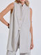 Sleeveless Women's Linen Shirt Siel Striped