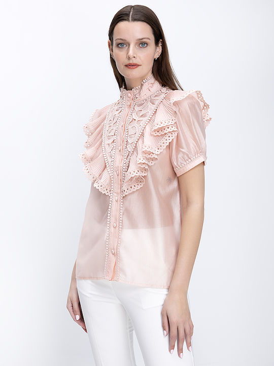 Lace Cămașă De Damă Roz