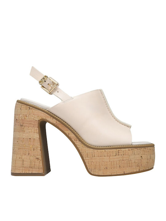 Leather Women's Sandals Ecru