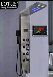 Lotus 500 Cr Bl Duschsäule mit Hydromassage Zweifarbig Inox und Schwarz Matt LED und Digitale Anzeige Sydney