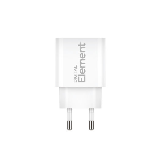 Element Φορτιστής Χωρίς Καλώδιο GaN με Θύρα USB-A και Θύρα USB-C 20W Power Delivery Λευκός (CH-100)