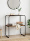 Console Table Made of Wood & Metal Smoked Oak Wood L60xW42.5xH70cm
