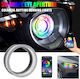 LED Illuminated Car Angel Eyes Ring 3" Color Changing – LED Car Angel Eyes White Yellow Red Blue