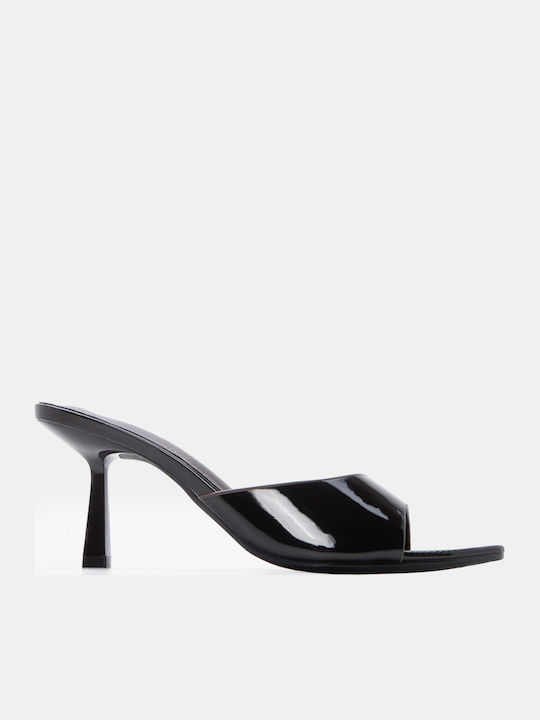 Luigi Patent Leather Mules With High Heel In Br...