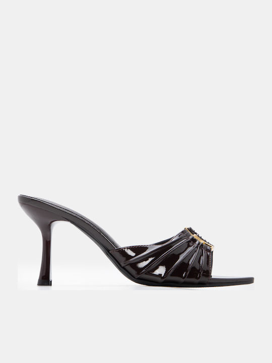 Luigi Suede Mules με Ψηλό Τακούνι σε Καφέ Χρώμα