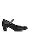 Pointed Toe Heels with Strap & Medium Heel Black
