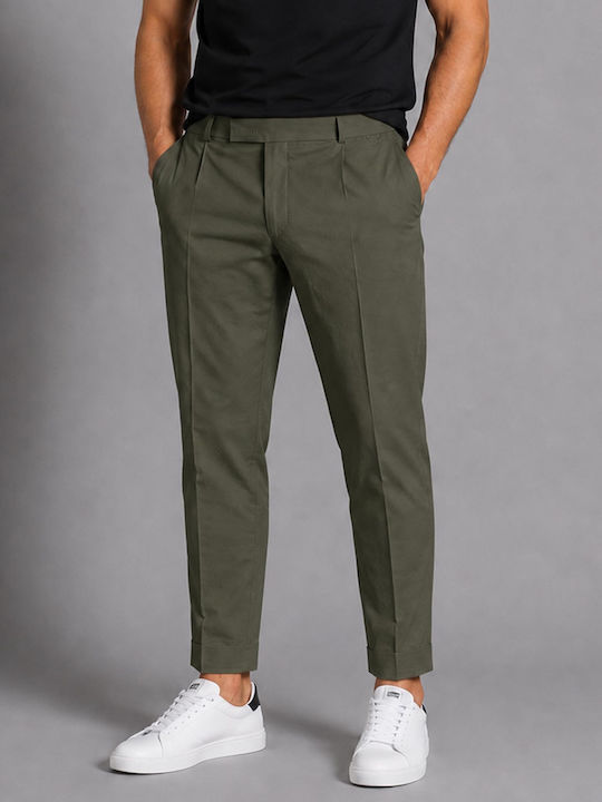 Παντελόνι Κοστουμιού σε Slim Εφαρμογή Khaki