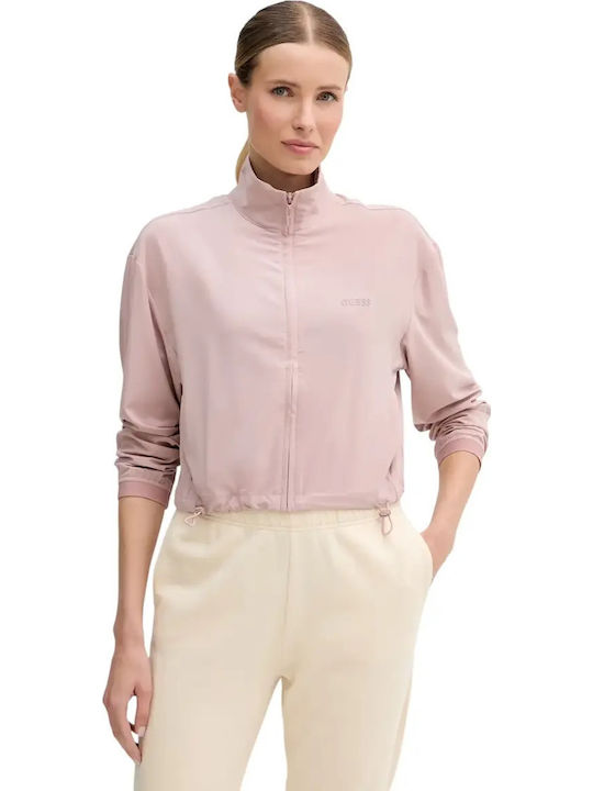 Short Women's Knitted Cardigan Pink