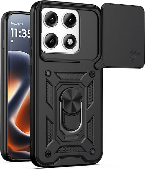 Husă Motorola Edge 70 Pro Protecție Cameră Set Inel Magnetic Autocolant Camshield Negru