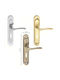 Import Hellas Middle Door Lever with Plate Left 582 (Center Distance 85mm) Bronze 0036-0589A