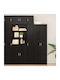 Black Bookcases (2 Pieces) 42.5x30x225cm