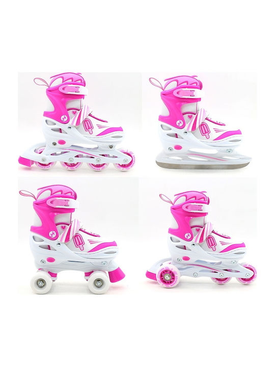Athlopaidia 002.10320/K/38 Inline / Quad Adjustable Rollers Pink Children's