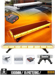 Lampă de semnalizare de urgență puternică 98 cm 72 LED Beacon Flash Bar LED 12-24V 15 moduri de funcționare Galben pentru utilizare rutieră