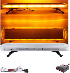 Lampă de semnalizare de urgență puternică 98 cm LED Flash Beacon Light Bar 12-24V 16 moduri de funcționare galbenă asistență rutieră
