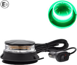 24w LED Компактен Въртящ Сигнален Авариен Маяк Лампа Магнит Вендуза 12v 24v Магнит E9 E-mark Зелен Светлина