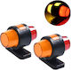 Set 2 Led Side Marker Clearance Lights Horn Type 12-24v Red-orange-orange