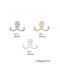 Import Hellas Wall Hanger 9811 Metal 2 Hooks Silver